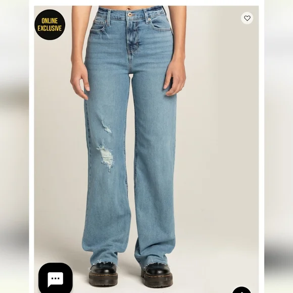 Distressed Wide Leg Jeans - Picture 2 of 9